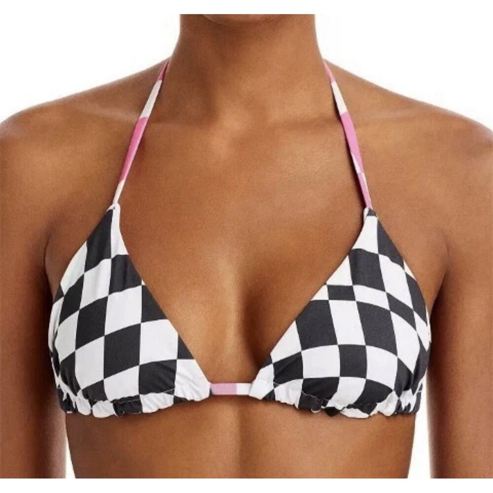 Bloomie's x Solid & Striped The Iris Reversible Wavy Check Bikini Top - Largec